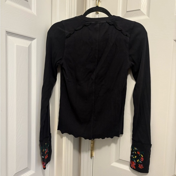 Free People Fleur Embroidered Cuff Henley - Picture 6 of 6